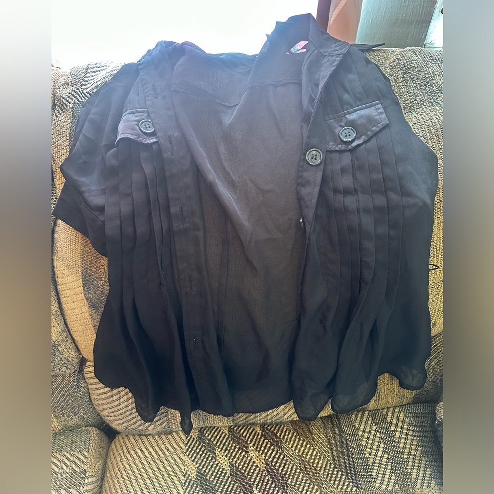 Black button blouse